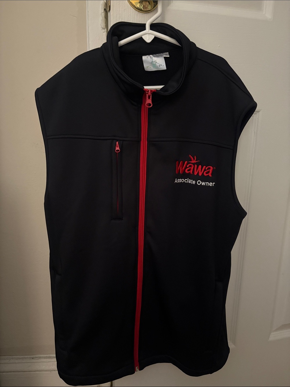 WAWA Black Sleeveless Work Vest with Red Trim - Associate Owner